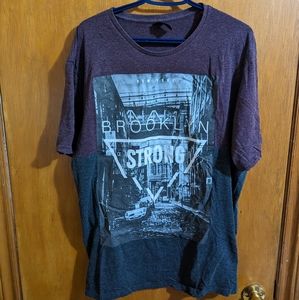 Urban Heritage Two-Toned Graphic T-Shirt, Purple/Gray, XXL